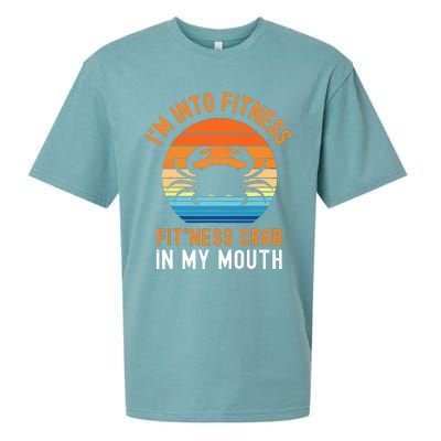 Funny Crab Leg Eating I'm Into Fitness This Crab In My Mouth Sueded Cloud Jersey T-Shirt