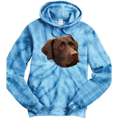 Funny Chocolate Lab Labrador Retriever Dog Head Tie Dye Hoodie