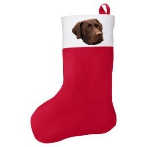 Funny Chocolate Lab Labrador Retriever Dog Head Felt Holiday Christmas Stocking