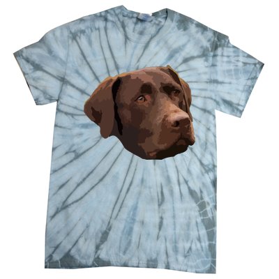 Funny Chocolate Lab Labrador Retriever Dog Head Tie-Dye T-Shirt