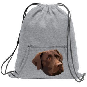 Funny Chocolate Lab Labrador Retriever Dog Head Sweatshirt Cinch Pack Bag