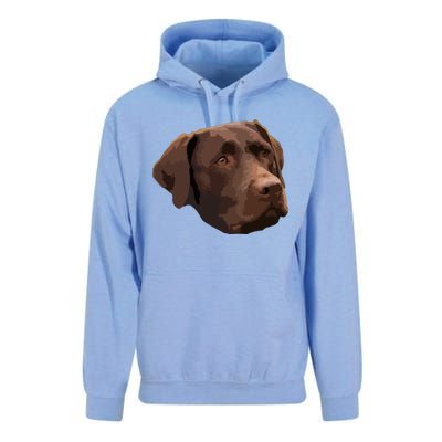 Funny Chocolate Lab Labrador Retriever Dog Head Unisex Surf Hoodie