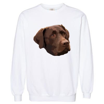 Funny Chocolate Lab Labrador Retriever Dog Head Garment-Dyed Sweatshirt