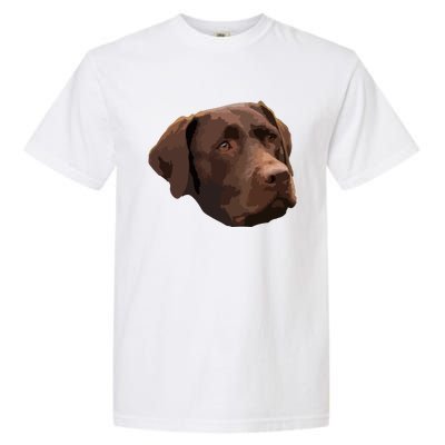 Funny Chocolate Lab Labrador Retriever Dog Head Garment-Dyed Heavyweight T-Shirt