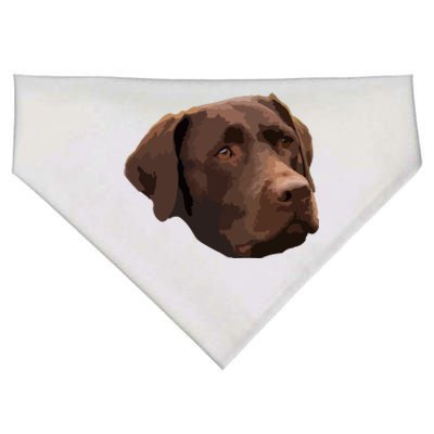 Funny Chocolate Lab Labrador Retriever Dog Head USA-Made Doggie Bandana