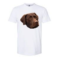 Funny Chocolate Lab Labrador Retriever Dog Head Softstyle CVC T-Shirt