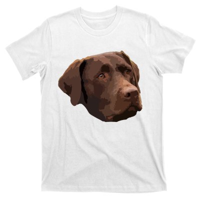 Funny Chocolate Lab Labrador Retriever Dog Head T-Shirt