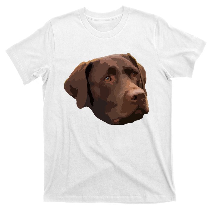 Funny Chocolate Lab Labrador Retriever Dog Head T-Shirt