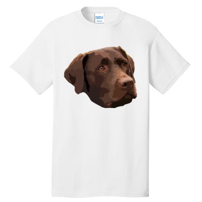 Funny Chocolate Lab Labrador Retriever Dog Head Tall T-Shirt