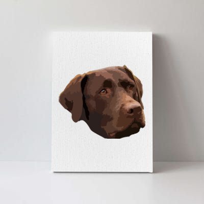 Funny Chocolate Lab Labrador Retriever Dog Head Canvas