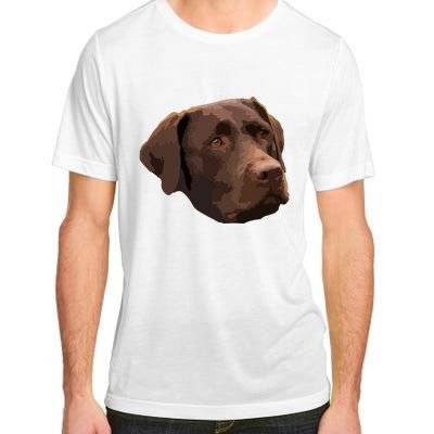 Funny Chocolate Lab Labrador Retriever Dog Head Adult ChromaSoft Performance T-Shirt