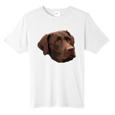 Funny Chocolate Lab Labrador Retriever Dog Head Tall Fusion ChromaSoft Performance T-Shirt