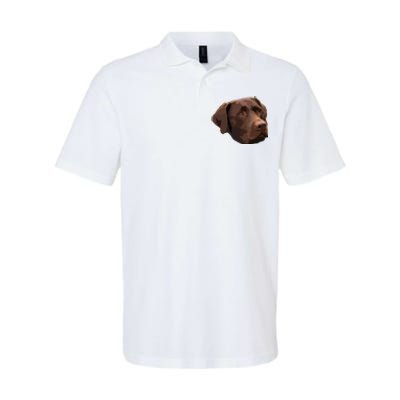 Funny Chocolate Lab Labrador Retriever Dog Head Softstyle Adult Sport Polo