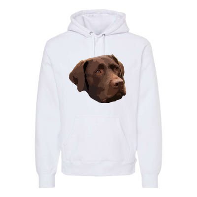 Funny Chocolate Lab Labrador Retriever Dog Head Premium Hoodie