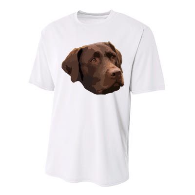 Funny Chocolate Lab Labrador Retriever Dog Head Performance Sprint T-Shirt