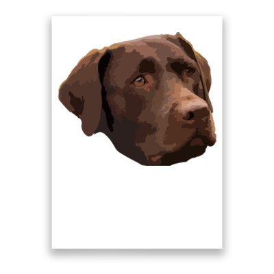 Funny Chocolate Lab Labrador Retriever Dog Head Poster