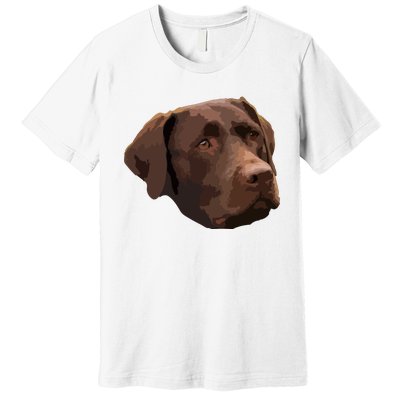 Funny Chocolate Lab Labrador Retriever Dog Head Premium T-Shirt