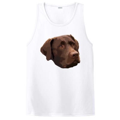 Funny Chocolate Lab Labrador Retriever Dog Head PosiCharge Competitor Tank