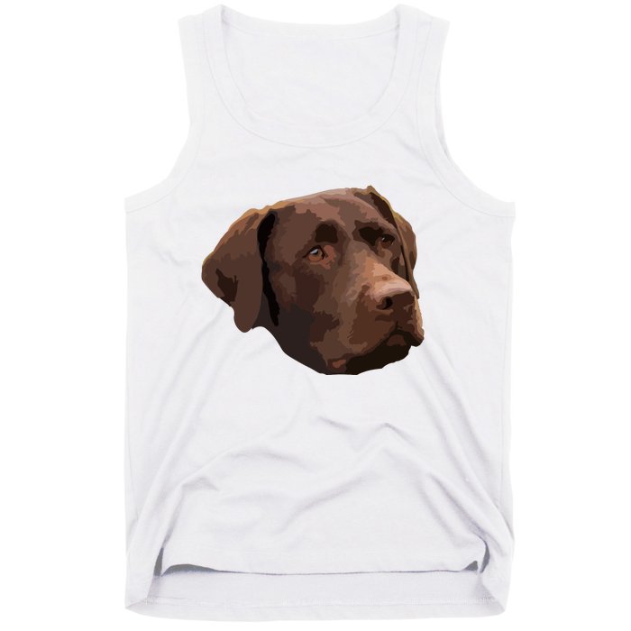 Funny Chocolate Lab Labrador Retriever Dog Head Tank Top