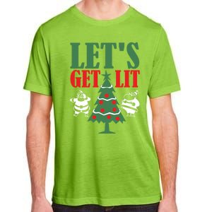 Funny Christmas LetS Get Lit Ing Xmas Lights Tree Gift Adult ChromaSoft Performance T-Shirt