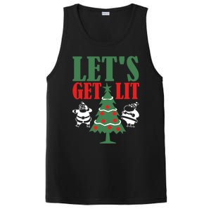 Funny Christmas LetS Get Lit Ing Xmas Lights Tree Gift PosiCharge Competitor Tank