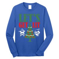 Funny Christmas LetS Get Lit Ing Xmas Lights Tree Gift Long Sleeve Shirt