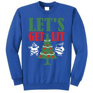 Funny Christmas LetS Get Lit Ing Xmas Lights Tree Gift Sweatshirt