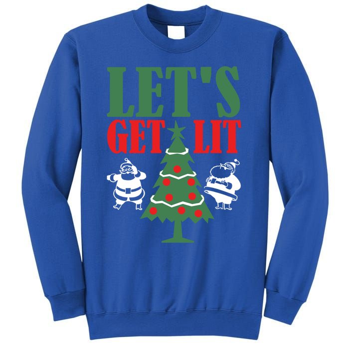 Funny Christmas LetS Get Lit Ing Xmas Lights Tree Gift Sweatshirt