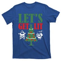 Funny Christmas LetS Get Lit Ing Xmas Lights Tree Gift T-Shirt