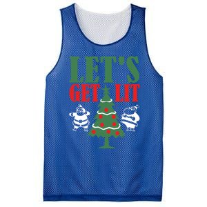 Funny Christmas LetS Get Lit Ing Xmas Lights Tree Gift Mesh Reversible Basketball Jersey Tank