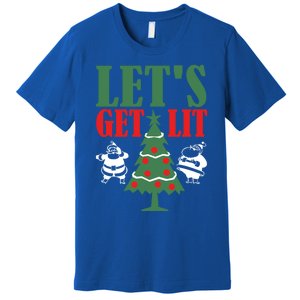 Funny Christmas LetS Get Lit Ing Xmas Lights Tree Gift Premium T-Shirt