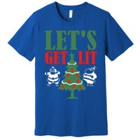 Funny Christmas LetS Get Lit Ing Xmas Lights Tree Gift Premium T-Shirt