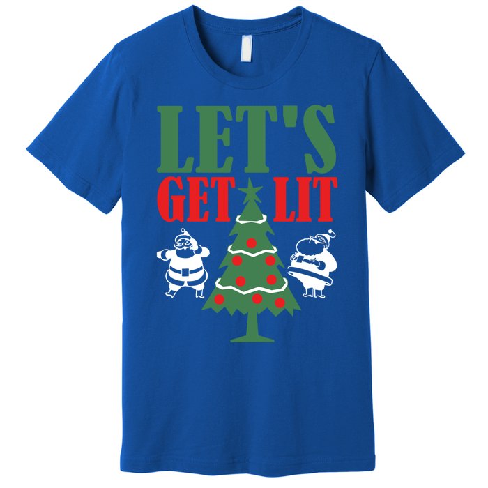 Funny Christmas LetS Get Lit Ing Xmas Lights Tree Gift Premium T-Shirt