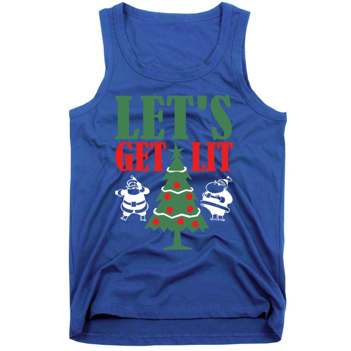 Funny Christmas LetS Get Lit Ing Xmas Lights Tree Gift Tank Top