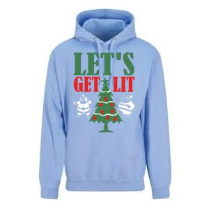 Funny Christmas LetS Get Lit Ing Xmas Lights Tree Gift Unisex Surf Hoodie