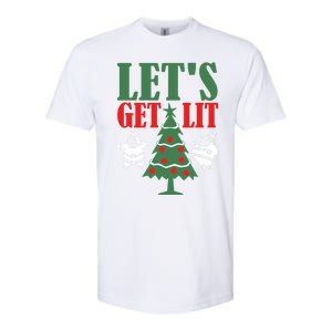 Funny Christmas LetS Get Lit Ing Xmas Lights Tree Gift Softstyle CVC T-Shirt