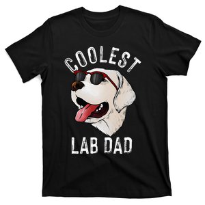 Funny Coolest Lab Dad Gift For White Labrador Dog Lover T-Shirt