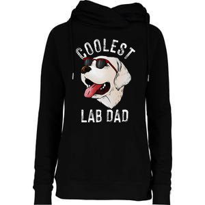 Funny Coolest Lab Dad Gift For White Labrador Dog Lover Womens Funnel Neck Pullover Hood