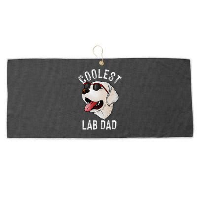 Funny Coolest Lab Dad Gift For White Labrador Dog Lover Large Microfiber Waffle Golf Towel