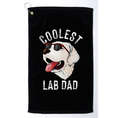 Funny Coolest Lab Dad Gift For White Labrador Dog Lover Platinum Collection Golf Towel