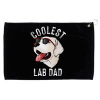 Funny Coolest Lab Dad Gift For White Labrador Dog Lover Grommeted Golf Towel