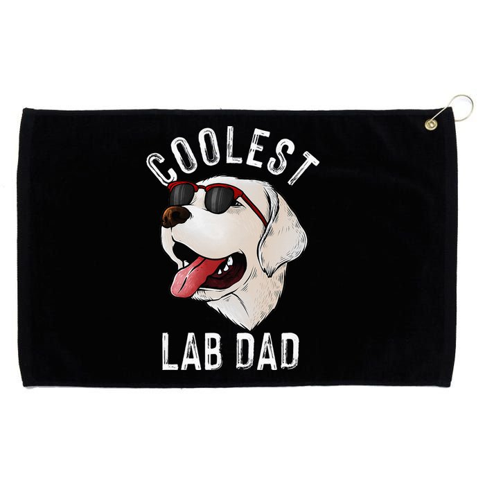 Funny Coolest Lab Dad Gift For White Labrador Dog Lover Grommeted Golf Towel