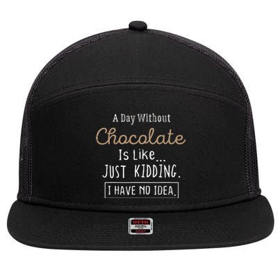 Funny Chocolate Lovers Cute Gift 7 Panel Mesh Trucker Snapback Hat