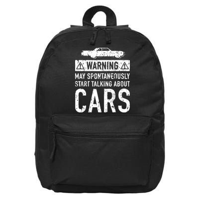 Funny Car Lover Gift Garage Owner Car Fixer Enthusiast 16 in Basic Backpack