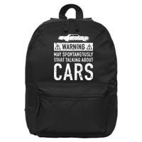 Funny Car Lover Gift Garage Owner Car Fixer Enthusiast 16 in Basic Backpack