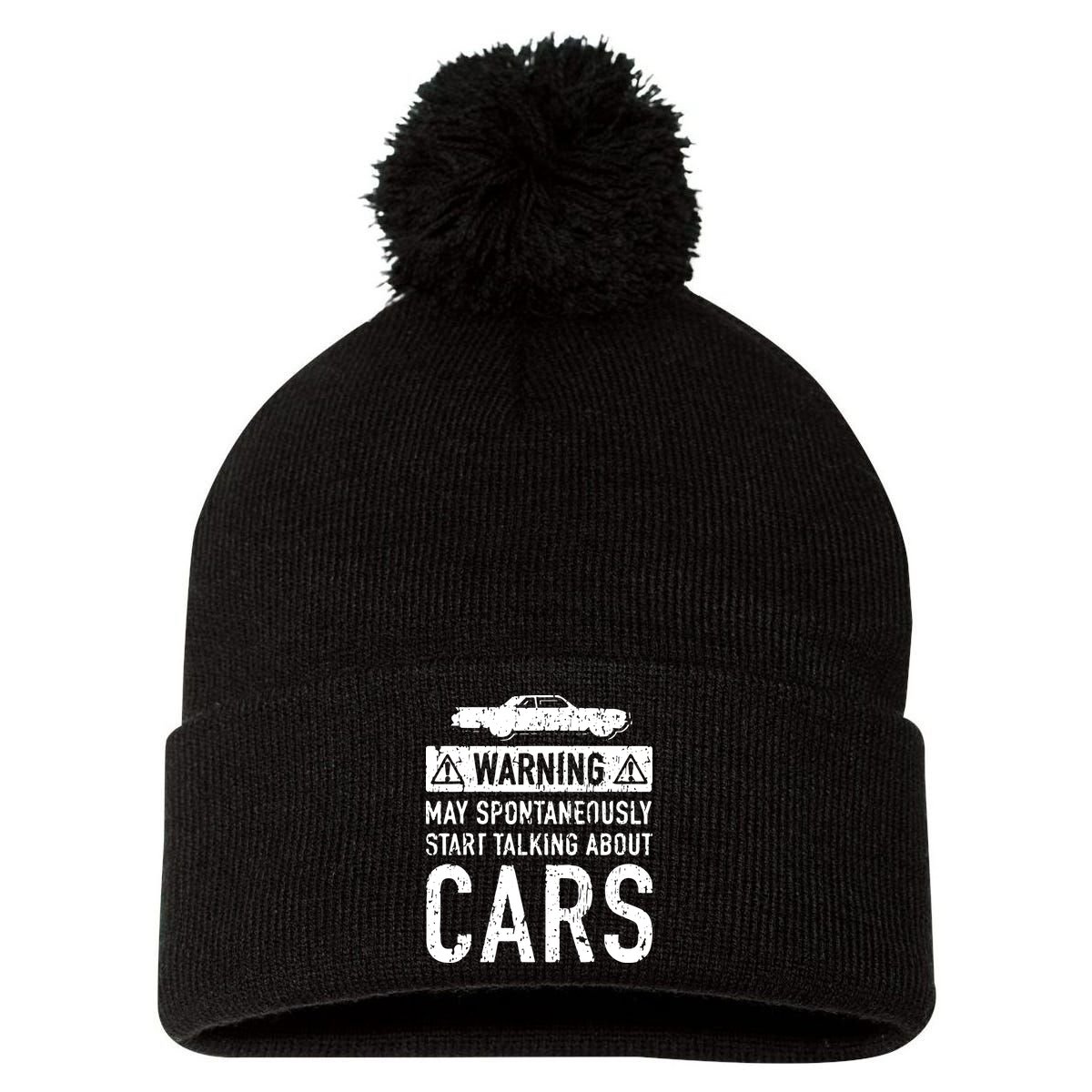 Funny Car Lover Gift Garage Owner Car Fixer Enthusiast Pom Pom 12in Knit Beanie