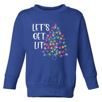 Funny Christmas Lights Xmas Matching Pajama LetS Get Lit Great Gift Toddler Sweatshirt