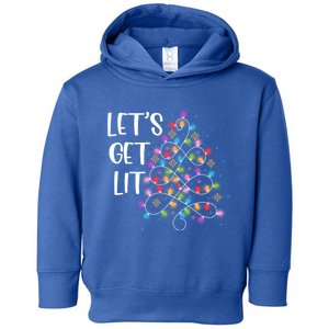 Funny Christmas Lights Xmas Matching Pajama LetS Get Lit Great Gift Toddler Hoodie