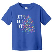 Funny Christmas Lights Xmas Matching Pajama LetS Get Lit Great Gift Toddler T-Shirt