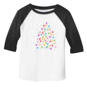 Funny Christmas Lights Xmas Matching Pajama LetS Get Lit Great Gift Toddler Fine Jersey T-Shirt